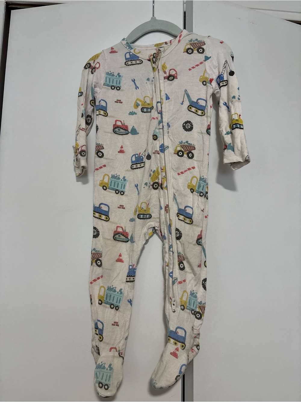 Angel Dear 6-9 months Footed One-Piece pajama with Construction Print bamboo